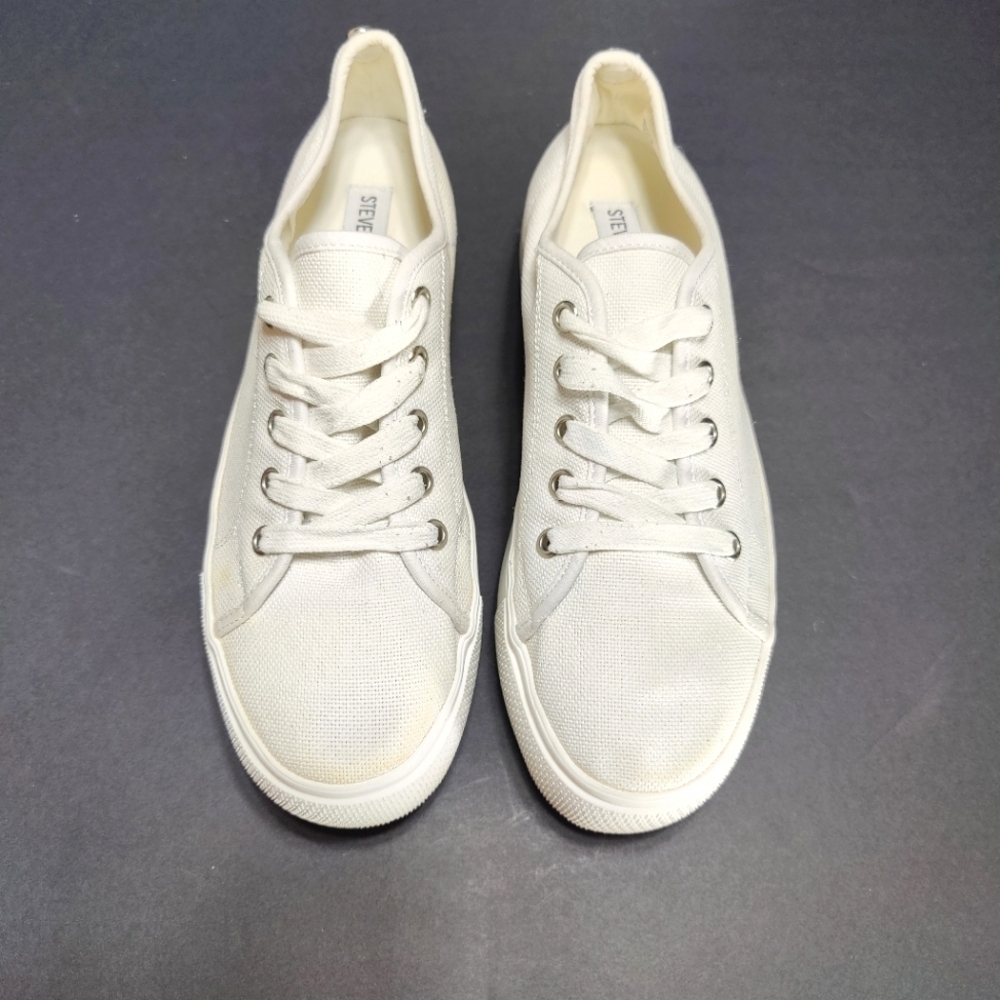 Steve Madden Elore Off White Light Tan Lace Up Platform Sneaker Women's Shoe 9M - Picture 2 of 11